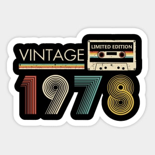 Vintage 1978 Limited Edition Cassette 45th Birthday Sticker